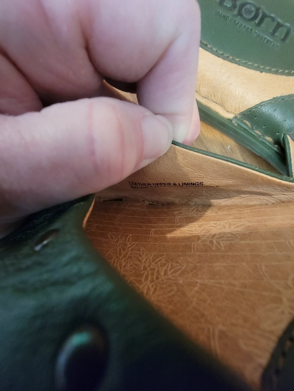 Born Sz 8 Forest Green Leather Slide Sandal w/Stud Detailing. Everyday Casual - Picture 12 of 12